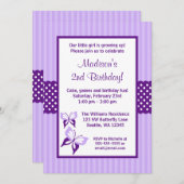 Paarse vlinder gestreept Stip op zaterdag Kaart (Voorkant / Achterkant)