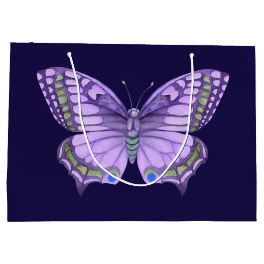 Paarse vlinder groot cadeauzakje (Achterkant)