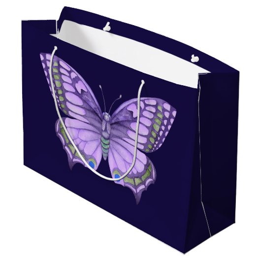 Paarse vlinder groot cadeauzakje (Achterkant Gekanteld)