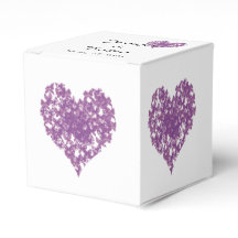 Paarse vlinder hart bruiloft gunst doos