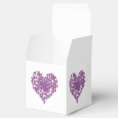 Paarse vlinder hart bruiloft gunst doos bedankdoosjes (Geopend)