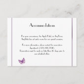 Paarse vlinder hart bruiloft invoegen informatiekaartje (Voorkant)