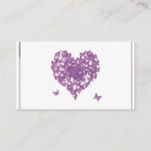 Paarse vlinder hart bruiloft plaats kaarten plaatskaartje (Achterkant)