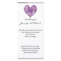 Paarse vlinder hart bruiloft programma