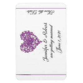 Paarse Vlinder Hart Bruiloft Save the Date Magneet