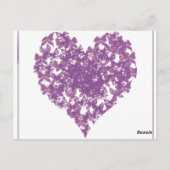 Paarse Vlinder Hart Bruiloft Tafelnummer (Achterkant)