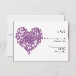 Paarse vlinder hart reactie Kaart