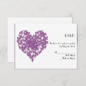 Paarse vlinder hart reactie Kaart (Voorkant / Achterkant)