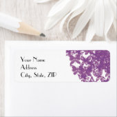 Paarse vlinder hart retour adres etiket (Insitu)