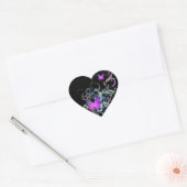 Paarse vlinder hart sticker (Envelop)