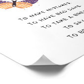 Paarse vlinder Het is oké zelfzorg Poster (Hoek)