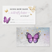 Paarse Vlinder Hoeveel Kusjes Bruids Game Informatiekaartje (Voorkant / Achterkant)