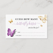 Paarse Vlinder Hoeveel Kusjes Bruidsspel Informatiekaartje (Voorkant)