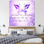 Paarse Vlinder Inspirerende Spreuk Ingepakt Canvas Afdruk (Insitu (Slaapkamer))