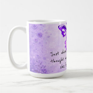 Paarse Vlinder Inspirerende Spreuk Koffiemok
