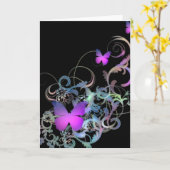 Paarse vlinder kaart (Gele Bloem)