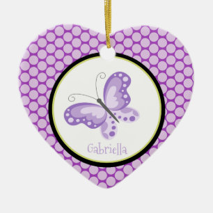 Paarse vlinder keramisch ornament
