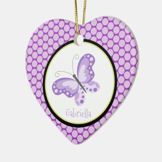 Paarse vlinder keramisch ornament (Links)