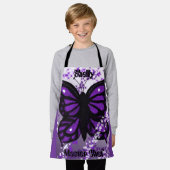 Paarse vlinder Kind Schort (Gedragen)