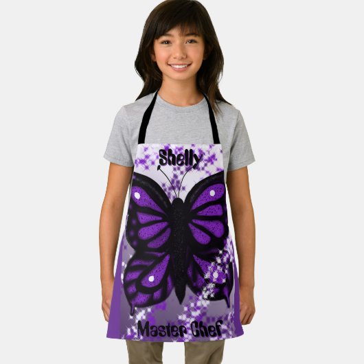 Paarse vlinder Kind Schort (Insitu)