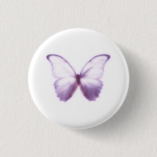 Paarse Vlinder Knop Ronde Button 3,2 Cm (Voorkant)