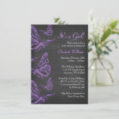  Paarse vlinder krijtbord Baby shower Kaart (Staand voorkant)