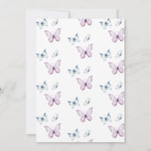 Paarse vlinder kussen meisje Baby shower Kaart (Achterkant)