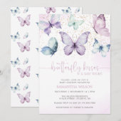 Paarse vlinder kussen meisje Baby shower Kaart (Voorkant / Achterkant)