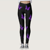 Paarse vlinder leggings (Voorkant)