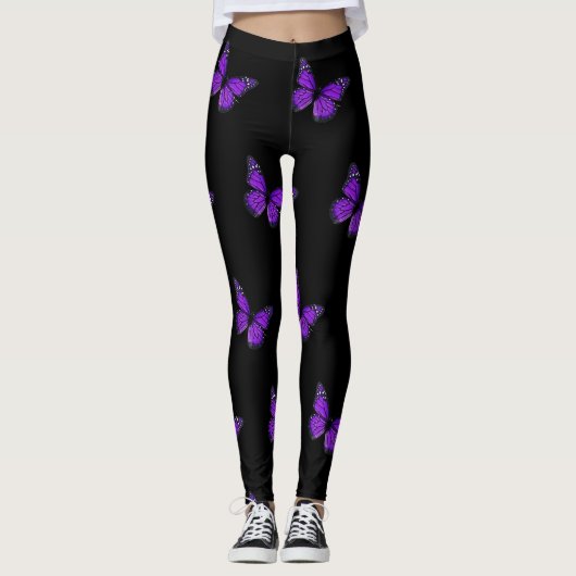 Paarse vlinder leggings (Voorkant)