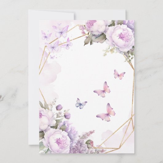 Paarse vlinder Lila tuin feest 80e, verjaardag Kaart (Achterkant)