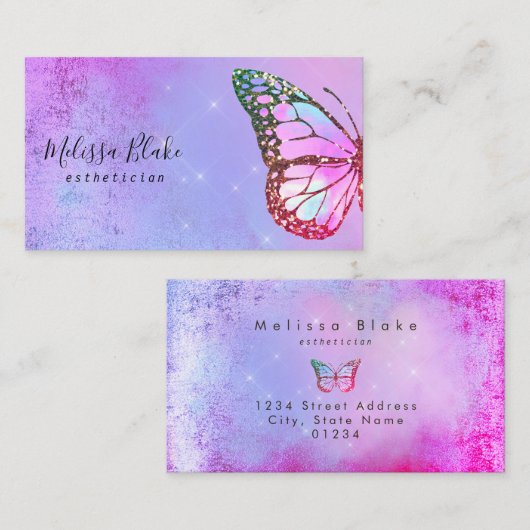 paarse vlinder logo visitekaartje (Voorkant / Achterkant)