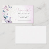 Paarse Vlinder Luier Raffle Kaart (Voorkant / Achterkant)