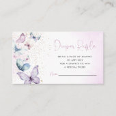 Paarse Vlinder Luier Raffle Kaart (Voorkant)