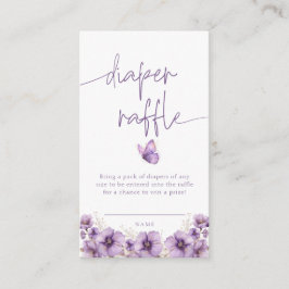 Paarse Vlinder Luier Raffle kaart Baby shower
