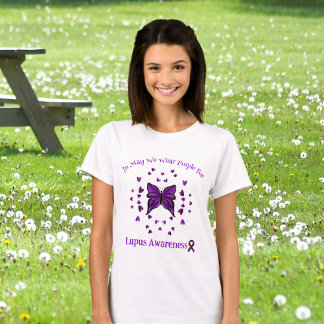 Paarse vlinder lupus bewustzijn Paarse lint mei T-shirt