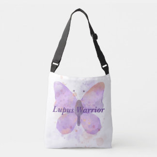 Paarse Vlinder Lupus Krijger Crossbody Tas