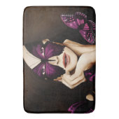Paarse vlinder Masquerade Badmat (Voorkant Verticaal)