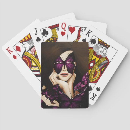 Paarse vlinder Masquerade Pokerkaarten (Achterkant)
