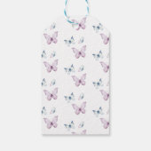 Paarse Vlinder Meisje Baby shower Cadeaulabel (Achterkant)