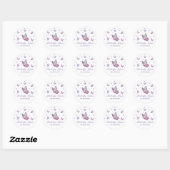 Paarse Vlinder meisje baby shower Ronde Sticker (Vel)