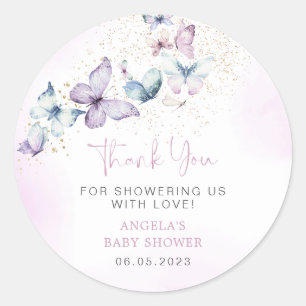 Paarse Vlinder Meisje Baby shower Sticker
