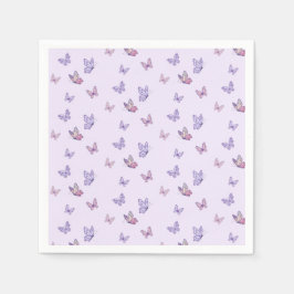 Paarse vlinder meisje verjaardag servet
