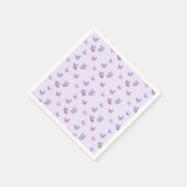 Paarse vlinder meisje verjaardag servet (Hoek)