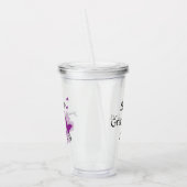 Paarse vlinder met aangepast bericht acryl drinkbeker (Links)