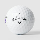  paarse vlinder met aangepaste naam dames golfballen (Logo)