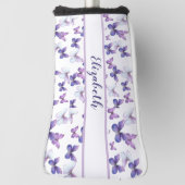 paarse vlinder met aangepaste naam dames golfheadcover (Draai 90)