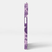 Paarse vlinder met Floral Phone Case Design iPhone Hoesje (Rechterkant)