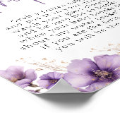 Paarse vlinder mijn water gebroken Baby shower spe Poster (Hoek)