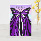  Paarse vlinder | Miss U Kaart (Gele Bloem)